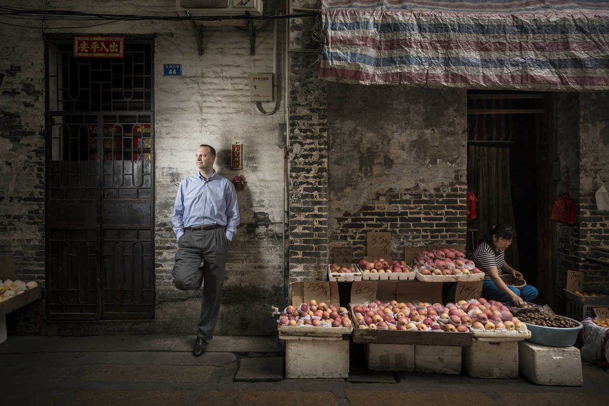 Business consultant Peter Nestmann in Liwan District, Guangzhou.