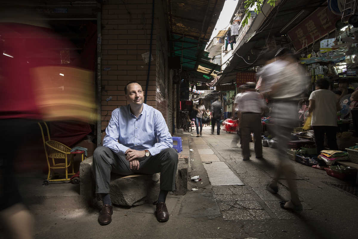 Portrait photograph in Guangzhou, China, of Peter Nestmann, business consultant.