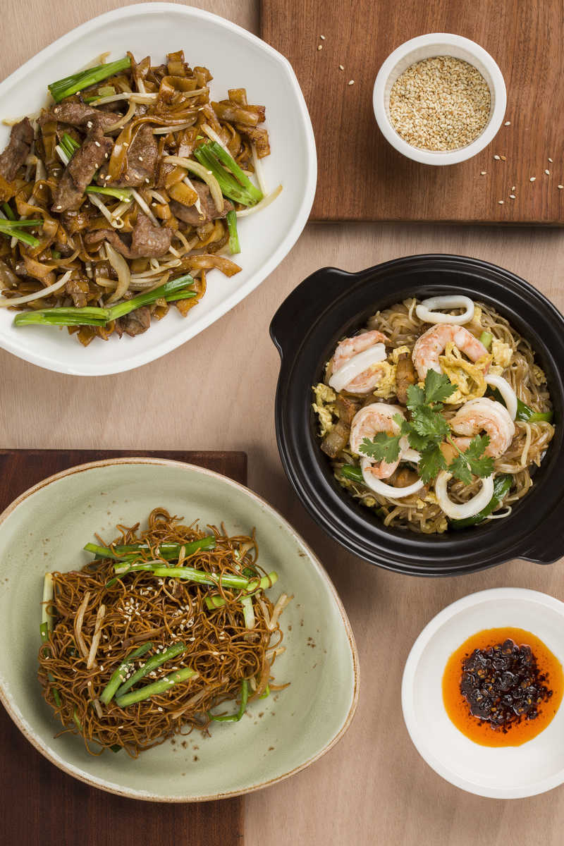 Fried noodle selection from the Golden Pavilion photo menu.