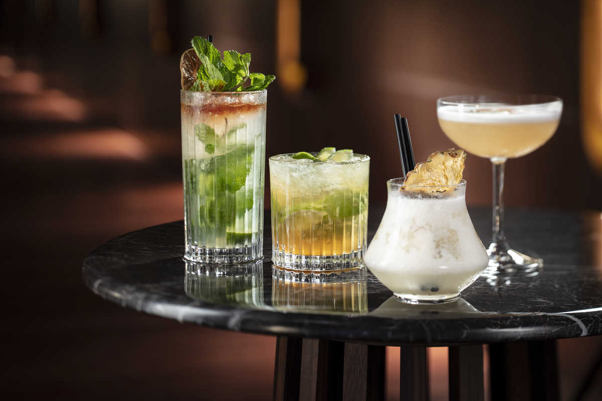 South American drink set at Voyages by Alain Ducasse restaurant bar at Morpheus Macau.