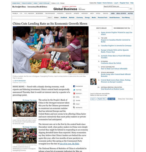 New York Times China economy article - Dongguang market photos