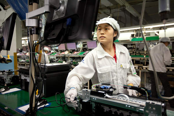 Assembly line at Hon Hai's Shenzhen, China campus.