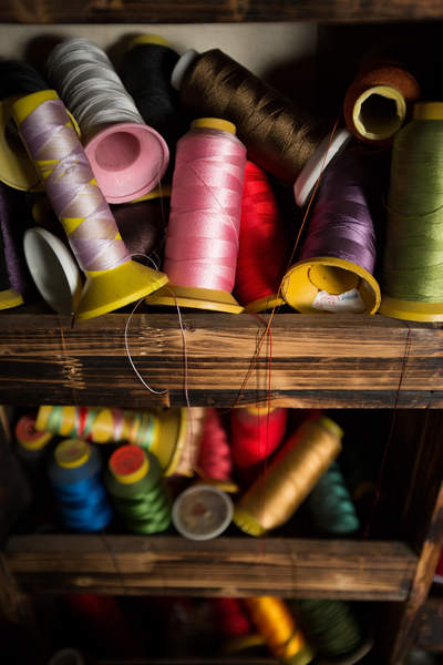 Spools of thread in a Taiping Street shop