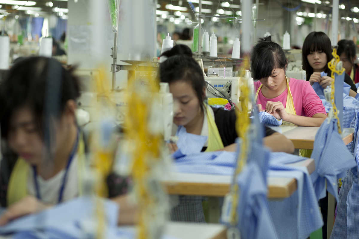 Industrial photograph at the Lever Style factory in Shenzhen, China.