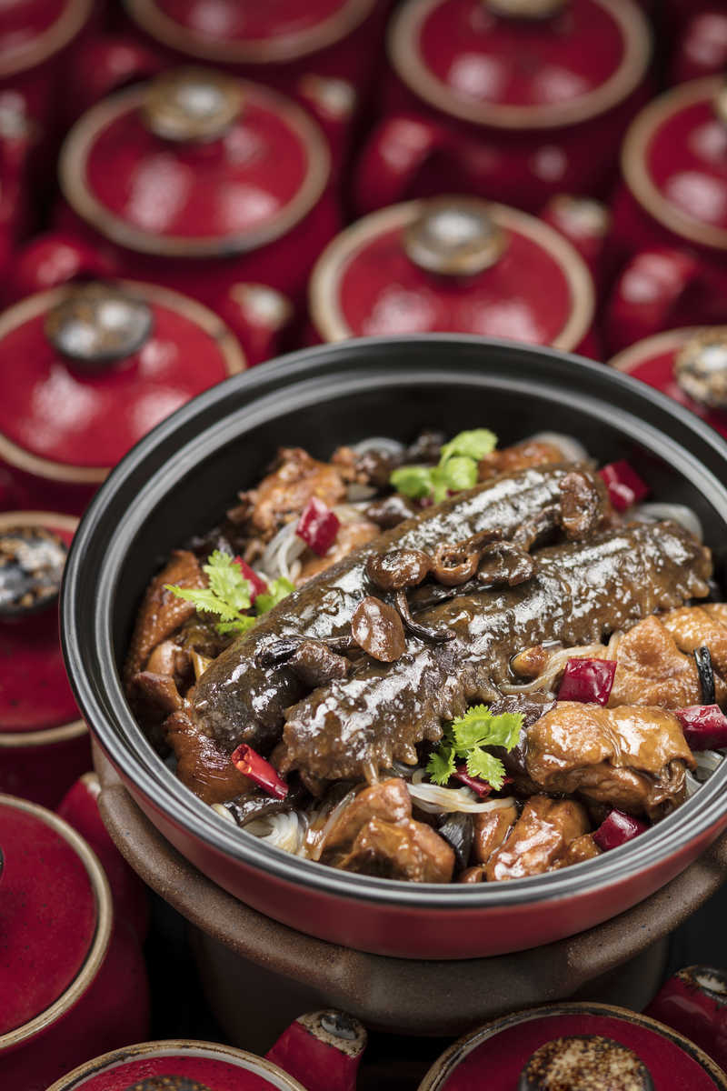 Sea cucumber menu photograph.