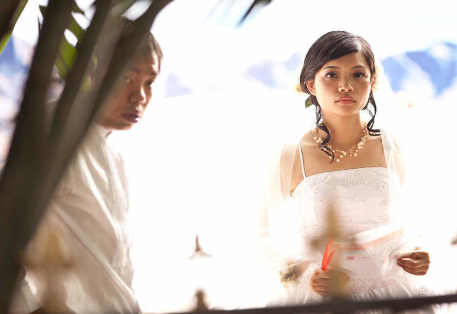 A couple is photographed at The Wedding of the Century in Guangzhou, China