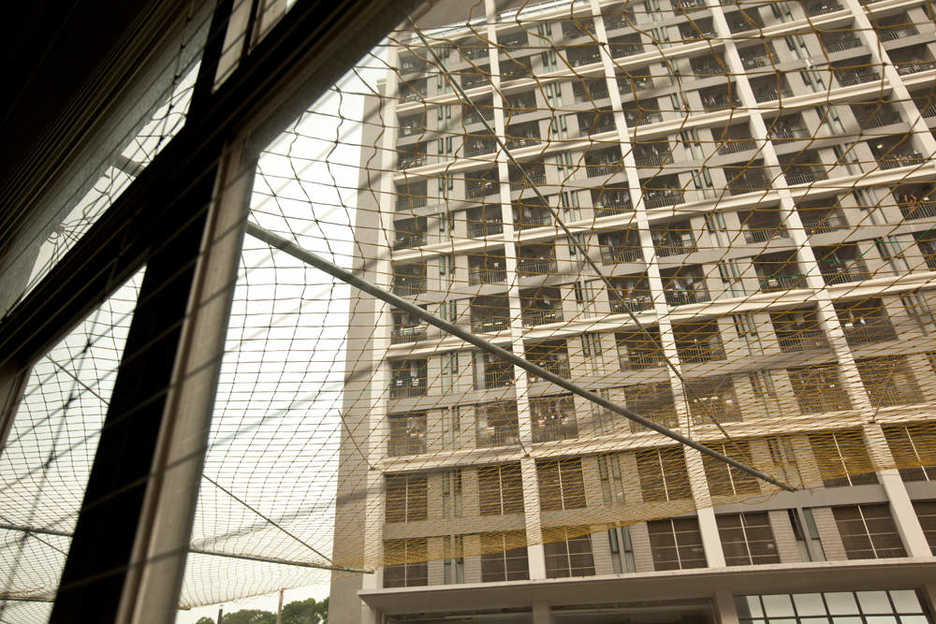 Safety nets to prevent suicides deployed outside Foxconn / Hon Hai building