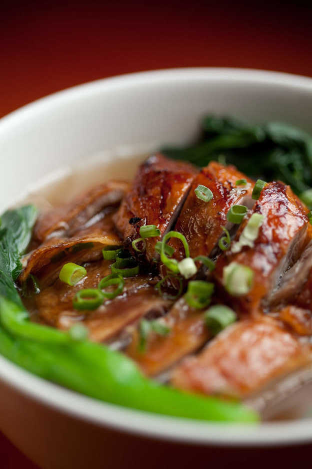 Roast duck noodle soup, a Chinese food special at Cafe Deco Macau