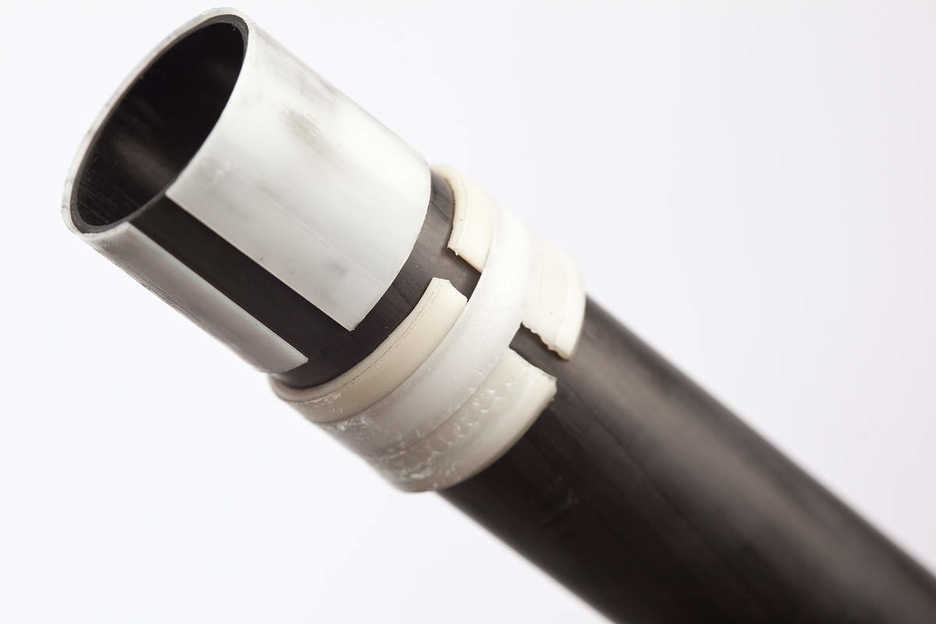 Inside section of a Benro carbon fiber tripod leg