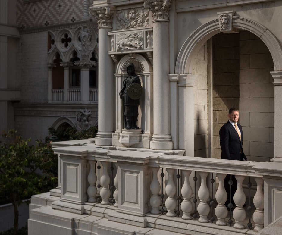 Ciaran Carruthers, director of Venetian and Piaza operations at Sands China, poses in Macau.