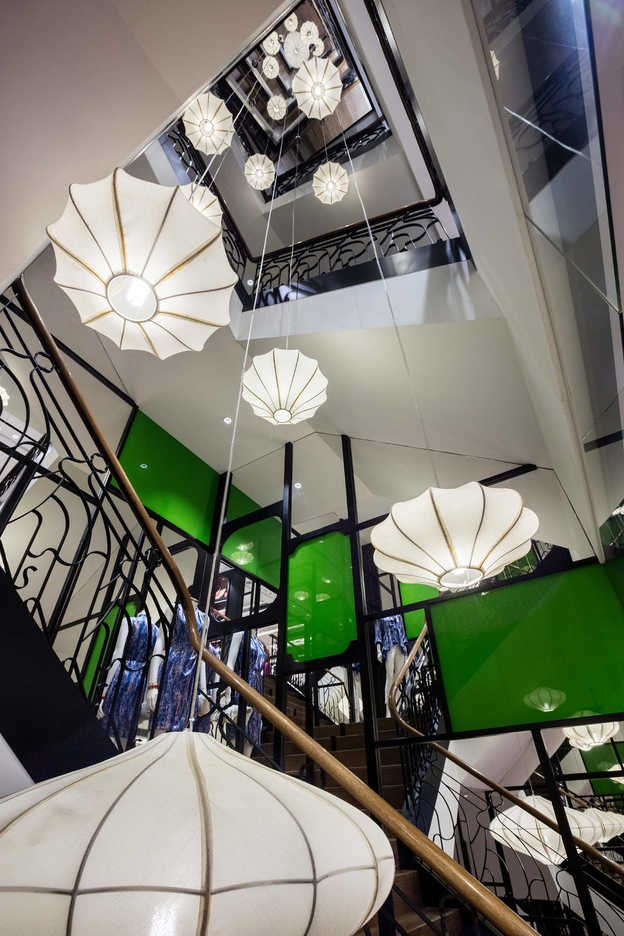 Staircase at the Shanghai Tang boutique in Hong Kong