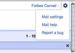 Gmail mail settings dialog