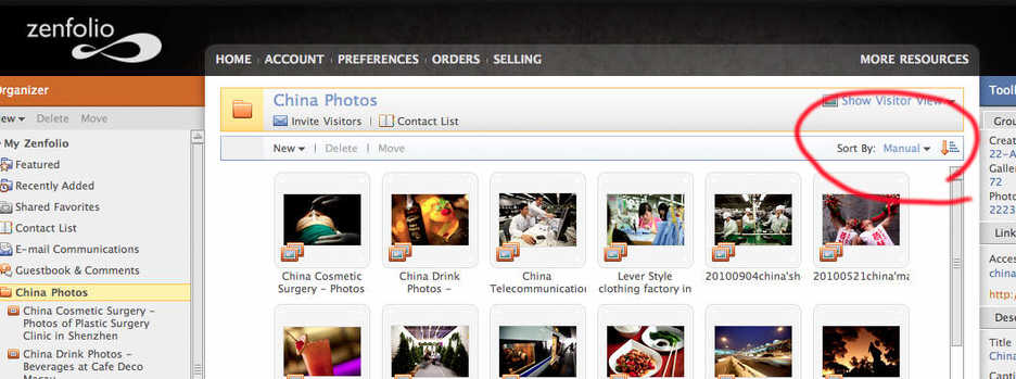 How to set Gallery Sort Order in Zenfolio